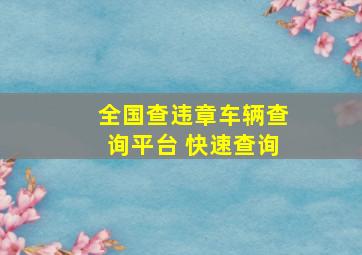 全国查违章车辆查询平台 快速查询